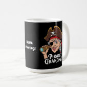 Pirate Oma Grappige Grootmoeder Halloween Kostuum Koffiemok (Voorkant rechts)