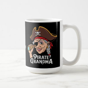 Pirate Oma Grappige Grootmoeder Halloween Kostuum Koffiemok