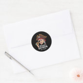 Pirate Oma Grappige Grootmoeder Halloween Kostuum Ronde Sticker (Envelop)