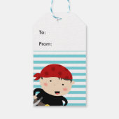 Pirate ontwerp met gestreepte achtergrond cadeau l cadeaulabel (Achterkant)