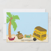 Pirate op een eiland - uitnodiging ter gelegenheid (Achterkant)