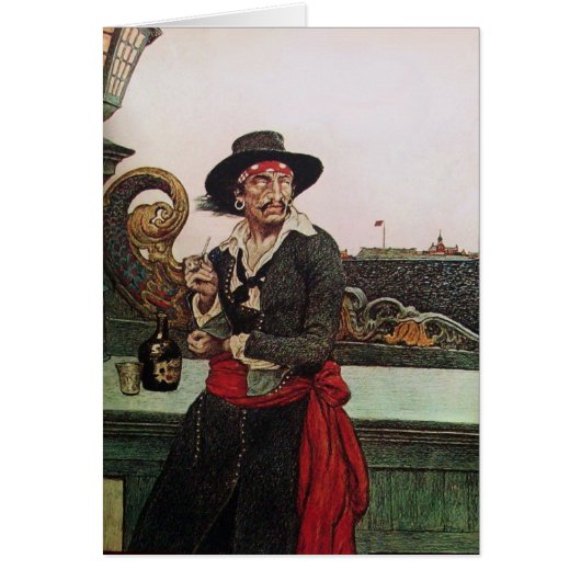 PIRATE OP HET DEK VAN HET SCHIP / PIRATENSCHATKAAR (Voorkant)