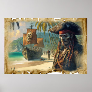 Pirate op schateiland poster