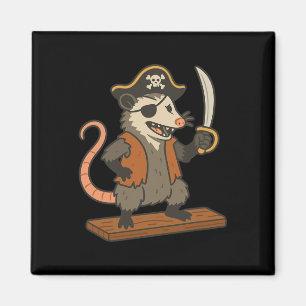 Pirate Opossum Grappig Halloween Kostuum Possum Li Magneet