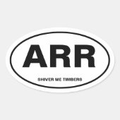 Pirate Oval Ovale Sticker (Voorkant)