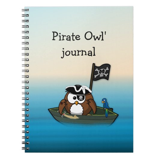 pirate owl - verjaardagsfeest notitieboek (Voorkant)