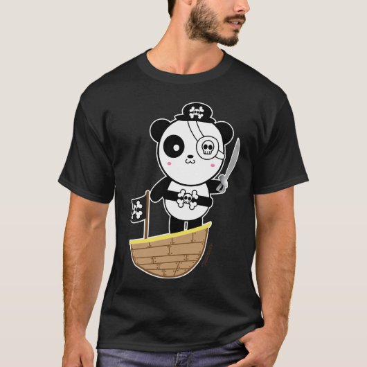 Pirate Panda Beer T-shirt (Voorkant)