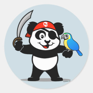 Pirate Panda Ronde Sticker