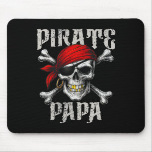 Pirate Papa Jolly Roger Vlag en schedelkruisbeende Muismat
