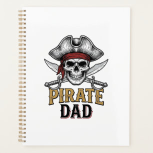 Pirate Papa Schedel Zwaard Vintage Gravure Shirt_1 Planner