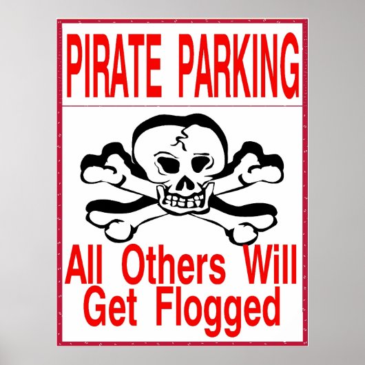 Pirate Parking only Poster (Voorkant)