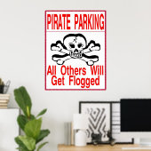 Pirate Parking only Poster (Thuiskantoor)