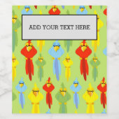 Pirate Parrot Bird Lovers Animals Navigators Wijn Etiket (Enkel label)