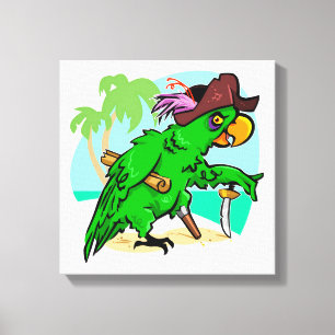 Pirate Parrot Canvas Afdruk
