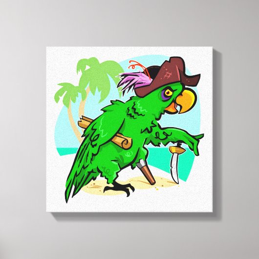 Pirate Parrot Canvas Afdruk (Voorkant)