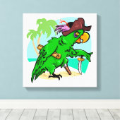 Pirate Parrot Canvas Afdruk (Insitu (Houten vloer))