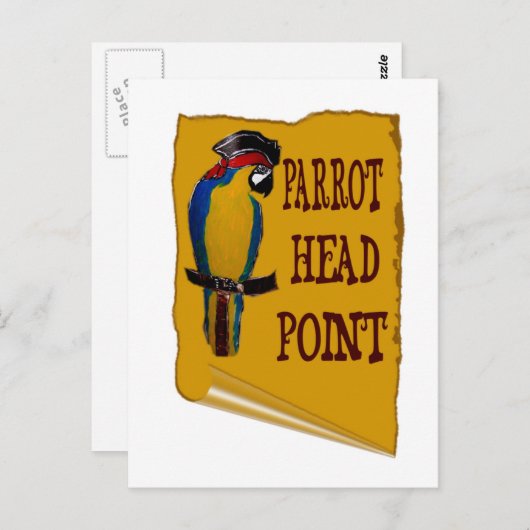 Pirate Parrot Head Briefkaart (Voorkant / Achterkant)