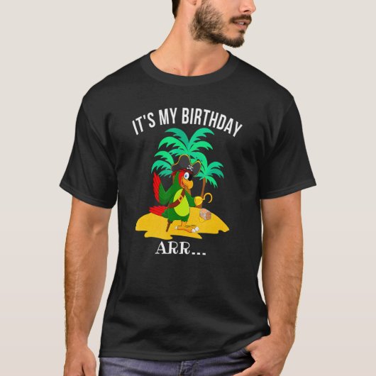 Pirate Parrot is mijn verjaardag T-shirt (Voorkant)
