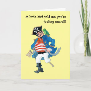  'Pirate & Parrot' Kinder Get Well Kaart