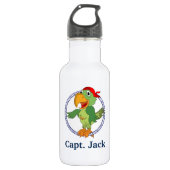 Pirate Parrot Monogrammed Nautical Waterfles (Voorkant)