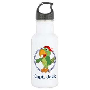 Pirate Parrot Monogrammed Nautical Waterfles
