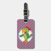 Pirate Parrot Nautical Gepersonaliseerd Bagagelabel (Voorkant verticaal)