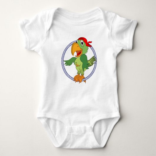 Pirate Parrot Nautical Print Romper (Voorkant)