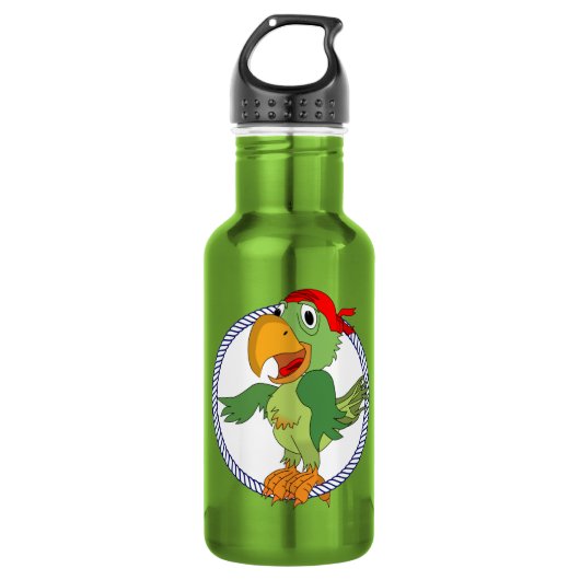 Pirate Parrot Nautical Waterfles (Voorkant)