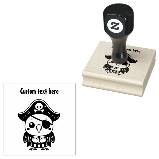 Pirate Parrot Rubberstempel (Gestempeld)