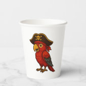 Pirate Parrot verjaardagsfeestje Papieren Bekers (Achterkant)