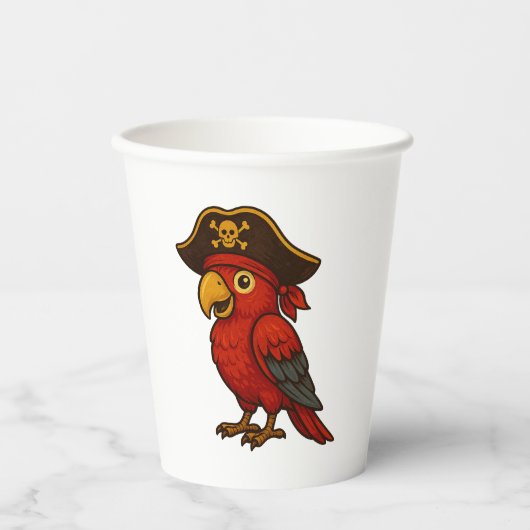 Pirate Parrot verjaardagsfeestje Papieren Bekers (Voorkant)
