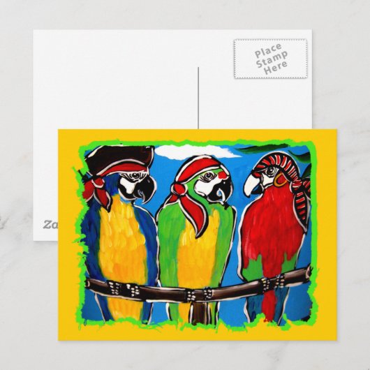 PIRATE PARROTS BRIEFKAART (Voorkant / Achterkant)