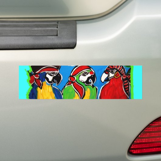 PIRATE PARROTS BUMPERSTICKER (Op auto)