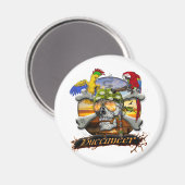 Pirate Parrots Skull en Cross Botten Magneet (Voorkant / Achterkant)