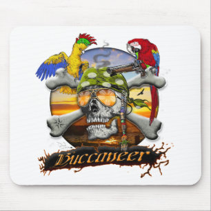 Pirate Parrots Skull en Cross Botten Muismat