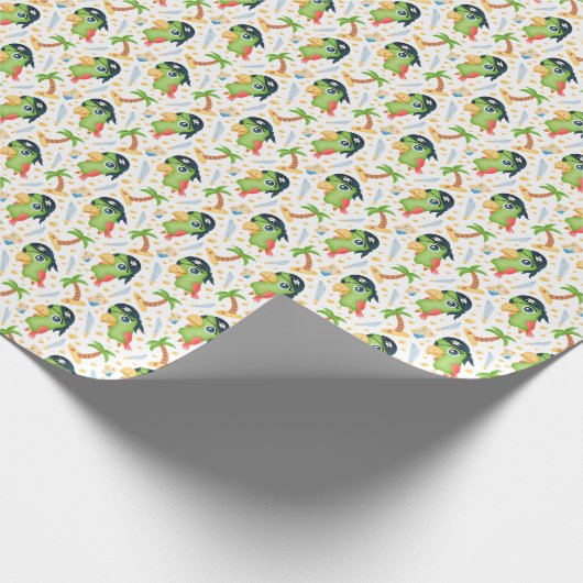 Pirate Parrots Wrapping Paper Cadeaupapier (Hoek)