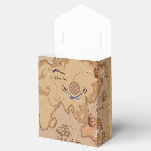 Pirate partij gunst tassen - bedankdoosjes (Geopend)