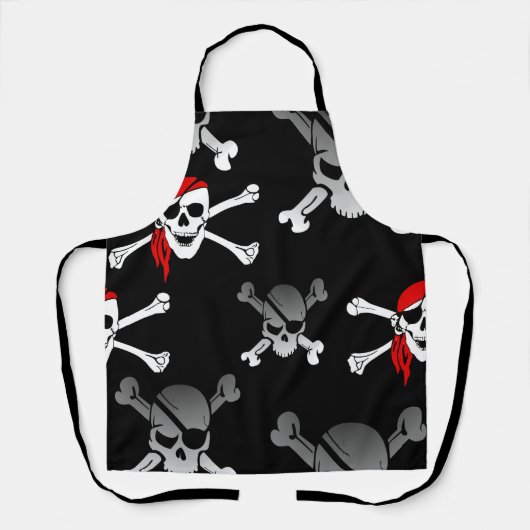 Pirate Party Apron (schedel en Botten) Schort (Voorkant)