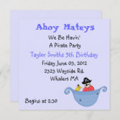 Pirate Party Birthday Invitation Kaart (Voorkant / Achterkant)