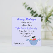 Pirate Party Birthday Invitation Kaart (Staand voorkant)