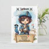 Pirate Party Birthday Invitation Kaart (Staand voorkant)