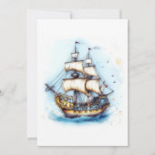 Pirate Party Birthday Invitation Kaart (Achterkant)