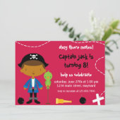 Pirate Party Birthday Invitation Kaart (Staand voorkant)