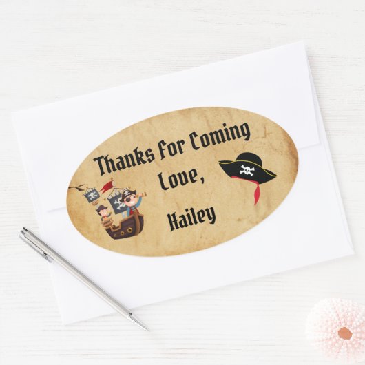 Pirate Party Dank u Sticker (Envelop)