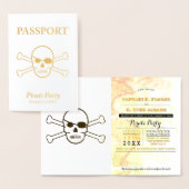 Pirate Party Gold Foil Passport Folie Kaarten (Display)