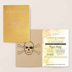 Pirate Party Gold Foil Passport Folie Kaarten