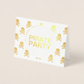 Pirate Party Gold Foil Skull Stripe Folie Kaarten (Voorkant)