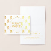 Pirate Party Gold Foil Skull Stripe Folie Kaarten (Display)