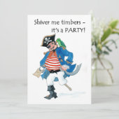 Pirate Party Invitation Kaart (Staand voorkant)