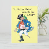 Pirate Party Invitation Kaart (Staand voorkant)